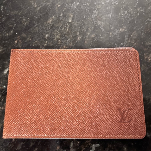 LV Brown Taiga Leather Card Case ID Holder Wallet - Picture 6 of 7